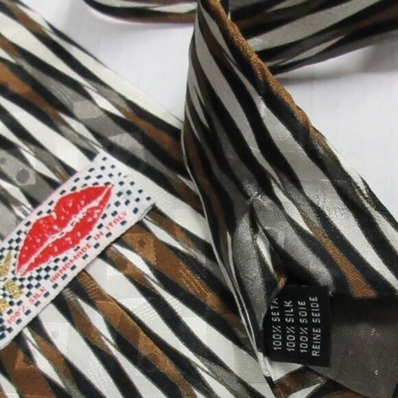 PI LIPS Men's 100% Silk Tie Handmade in Italy 59.5 Inches - Picture 4 of 5